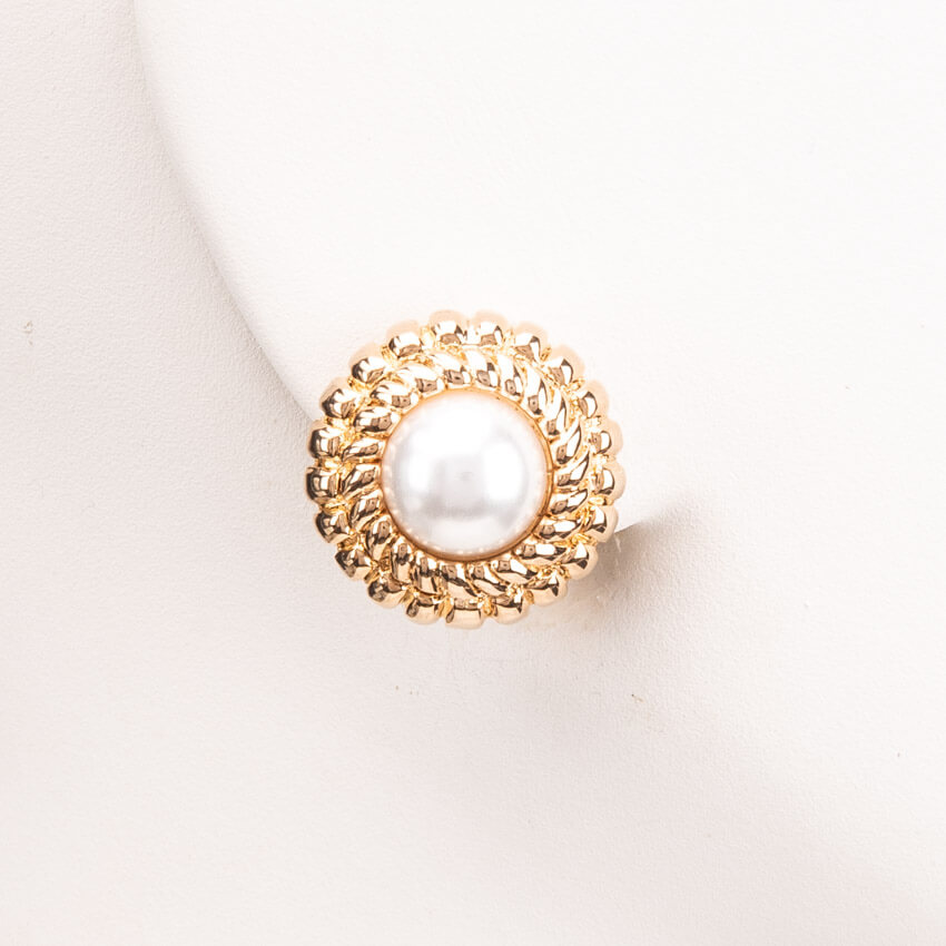 Chic Ad Hoc Orecchini clip perla fascione oro
