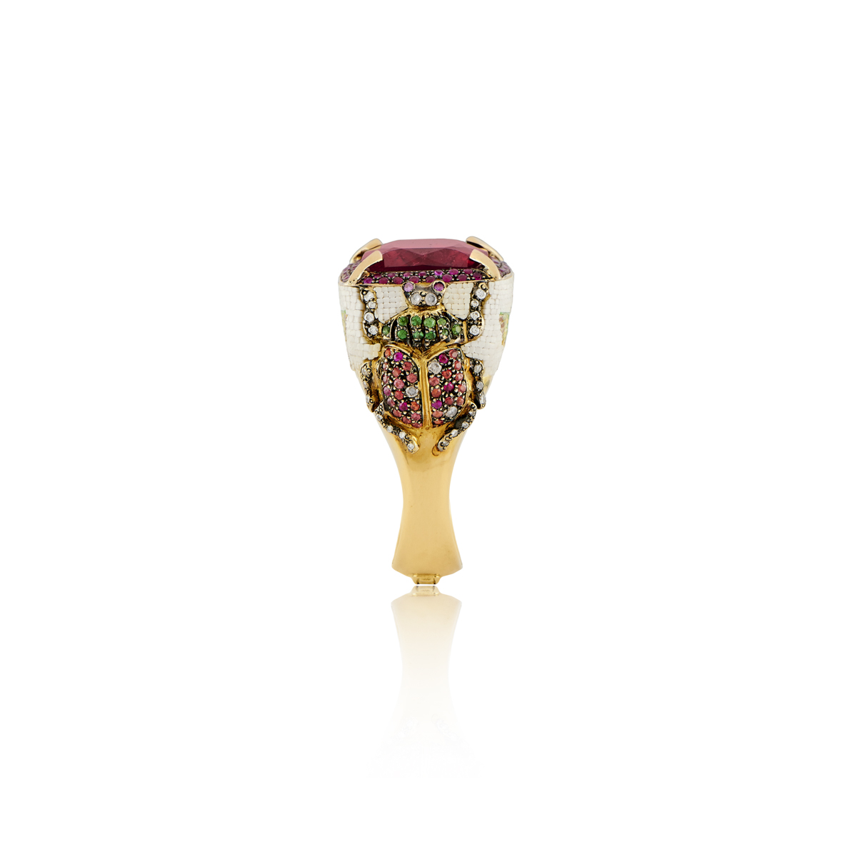 Le Sibille Horus Ring anello oro rubellite rubini