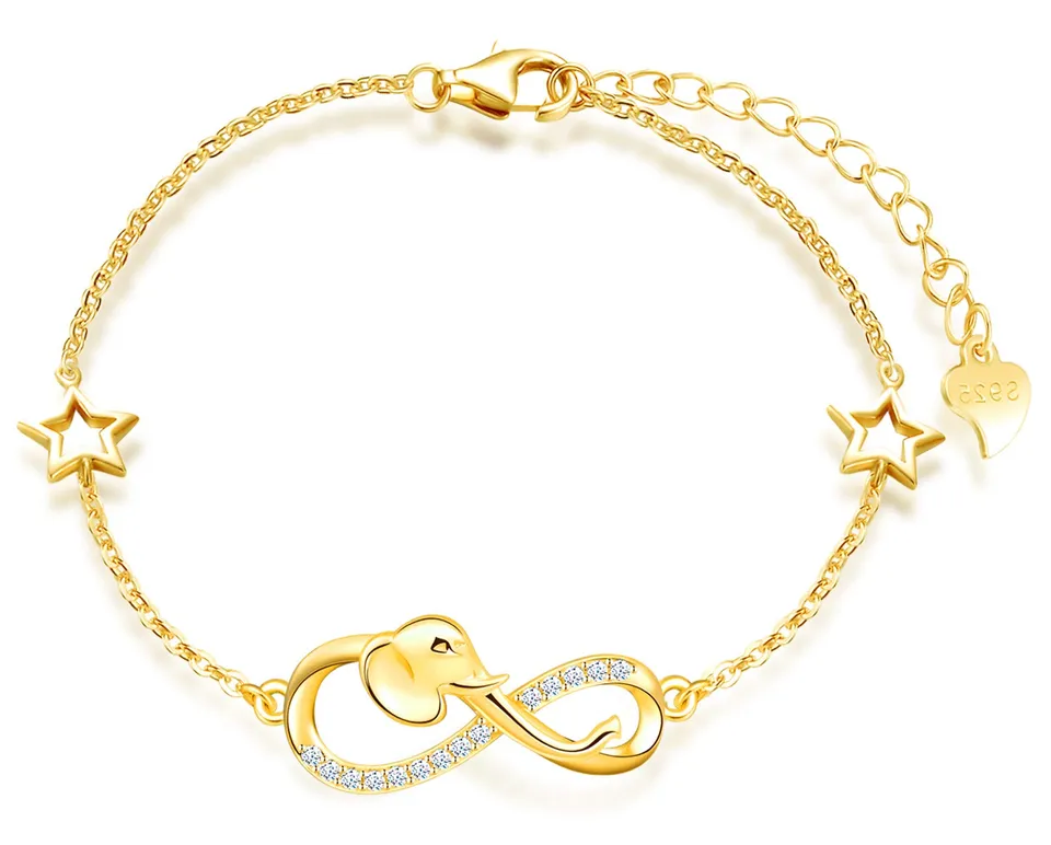 INFINIONLY Fashion Bracelets C-stella bracciale oro elefante stella