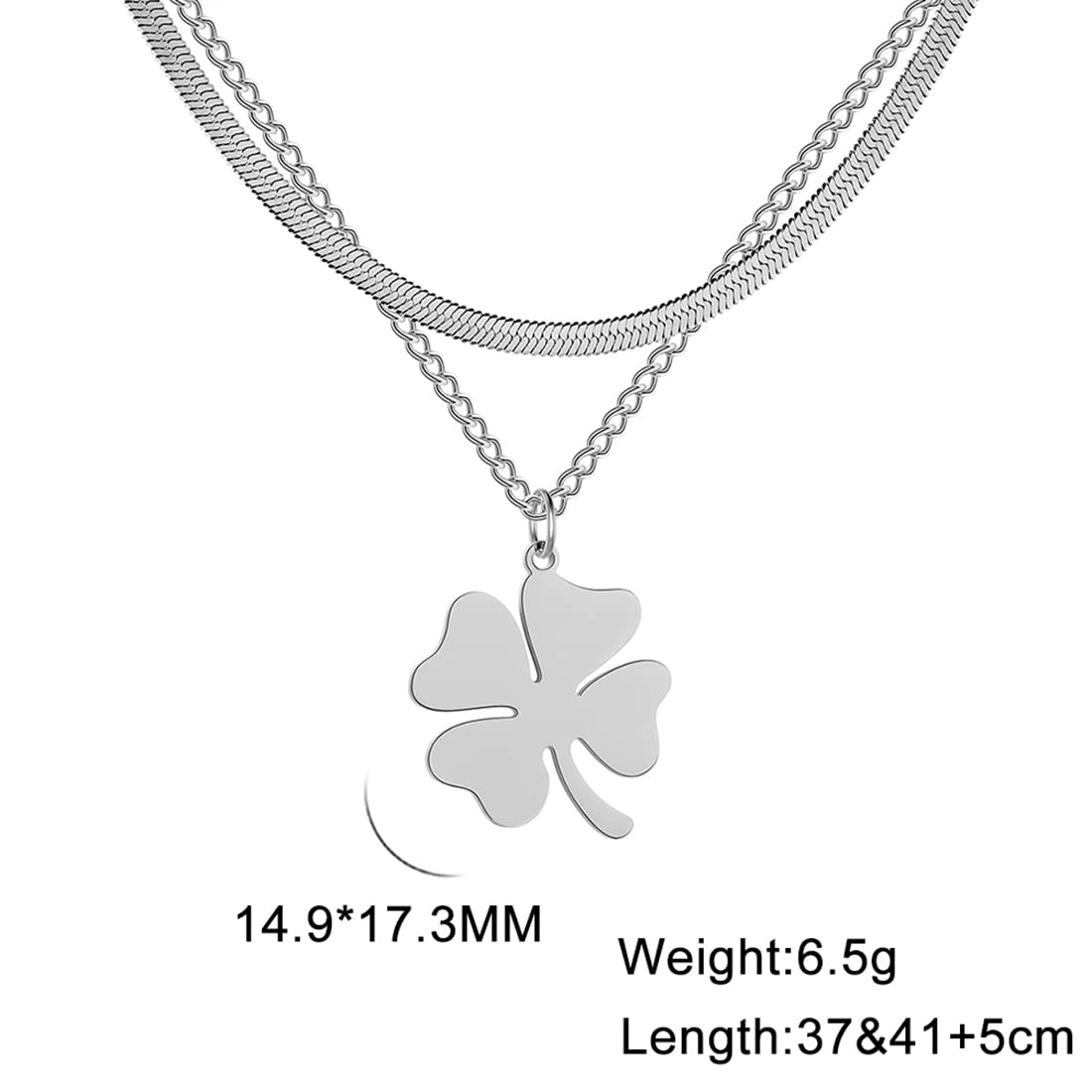 EUEAVAN Necklaces collana quadrifoglio Argento2 minimalista