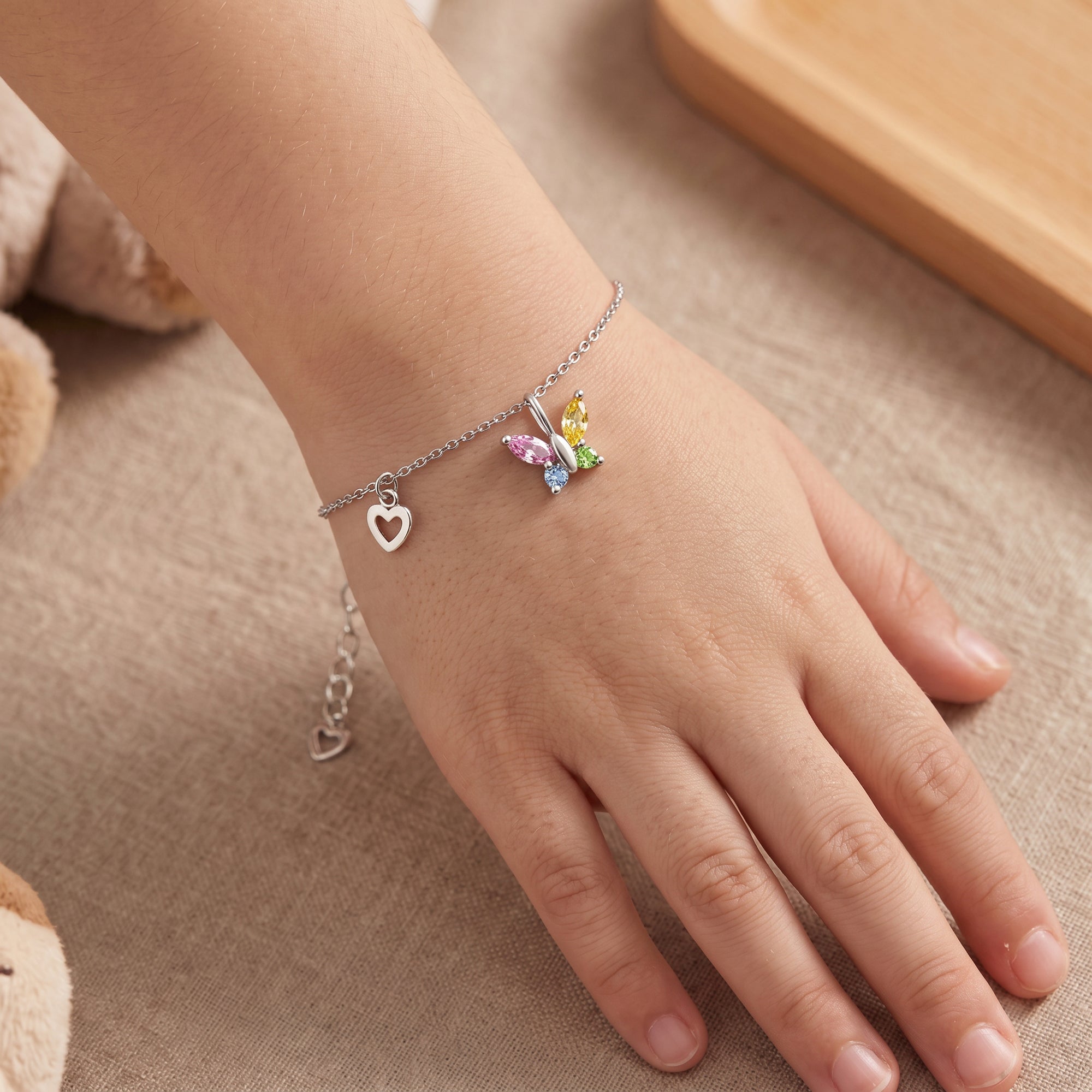 Engelsrufer Kinder bracciale bambina farfalla zirconia multicolor