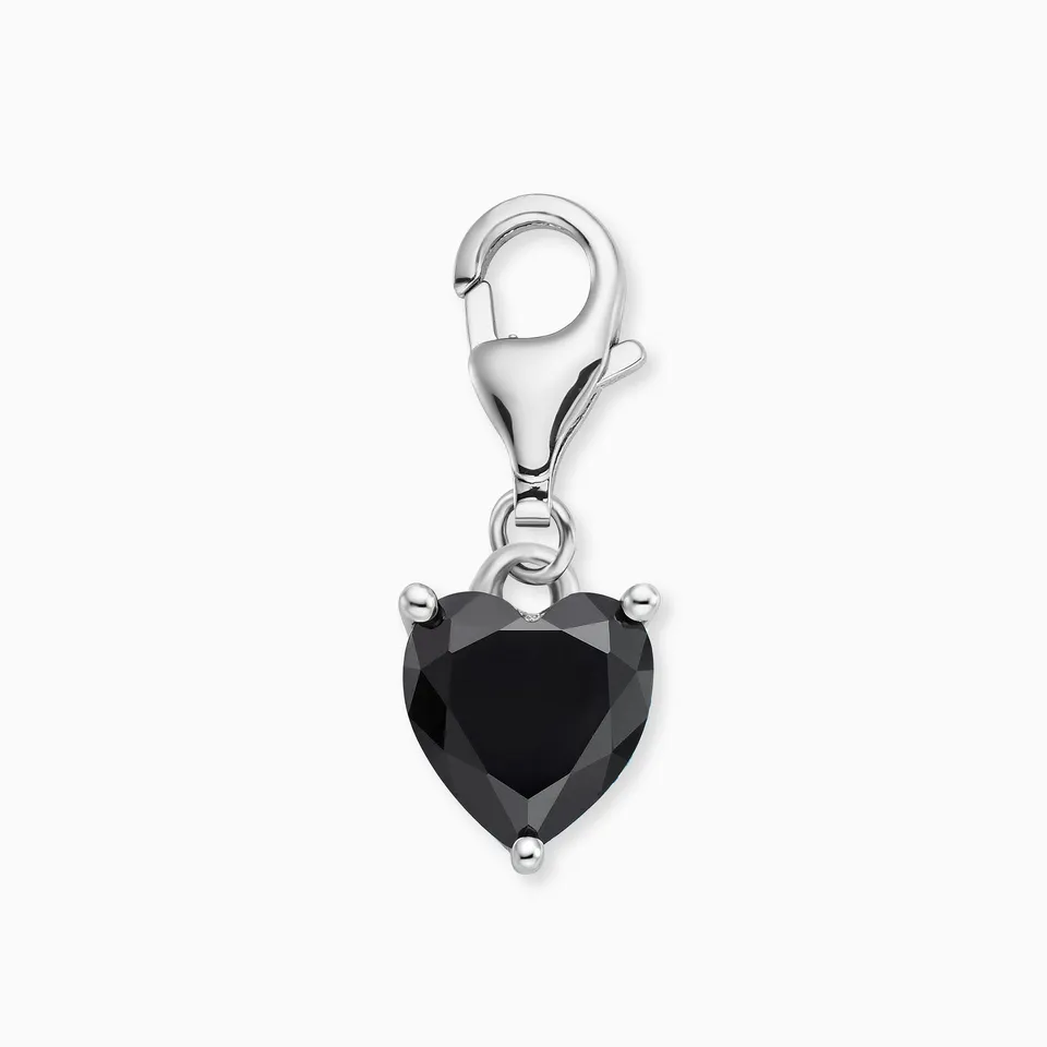Engelsrufer Charms Cuore Shiny Argento Zirconia Nera