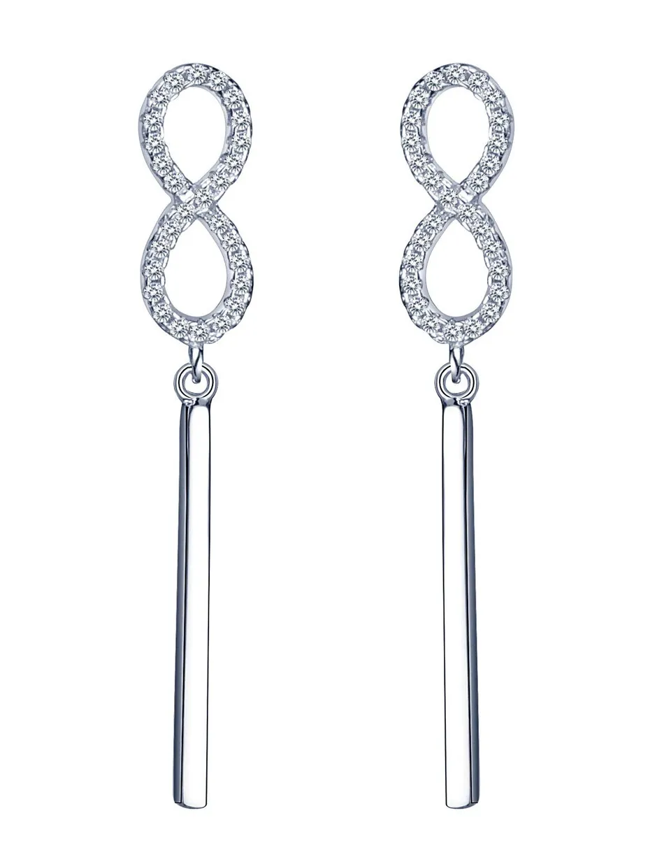 INFINIONLY Infinito orecchini argento 925 zirconi perno
