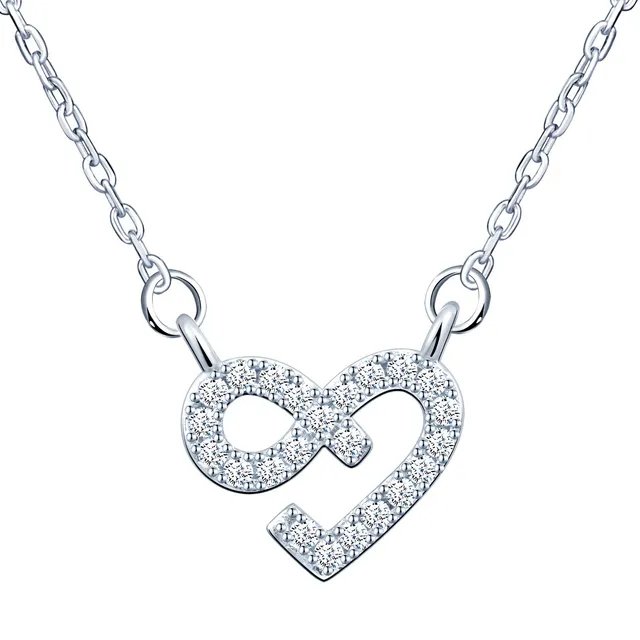 INFINIONLY Fashion Collana argento 925 cuore infinito zirconi