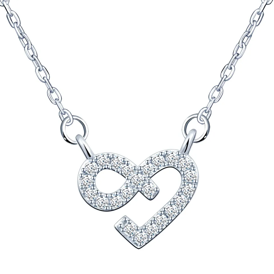 INFINIONLY Fashion Collana argento 925 cuore infinito zirconi