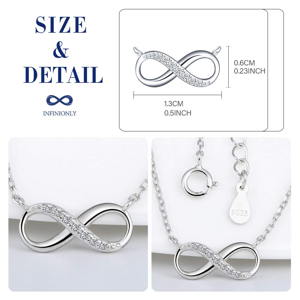 INFINIONLY Collana Infinito Mini in Argento 925 con Zirconi