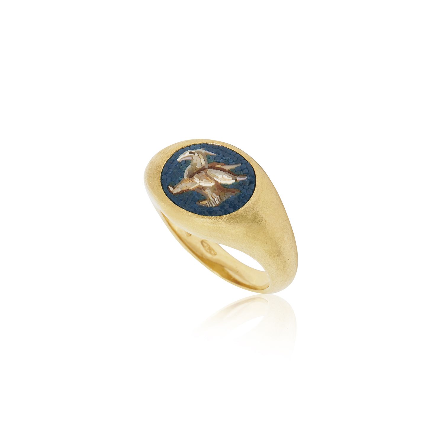 Le Sibille Grifone Ring anello oro 18kt mosaico romano