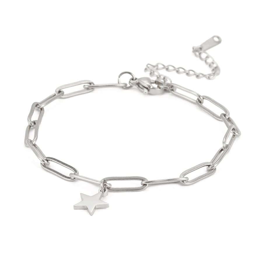 EUEAVAN Stella bracciale acciaio inox con clip personalizzata