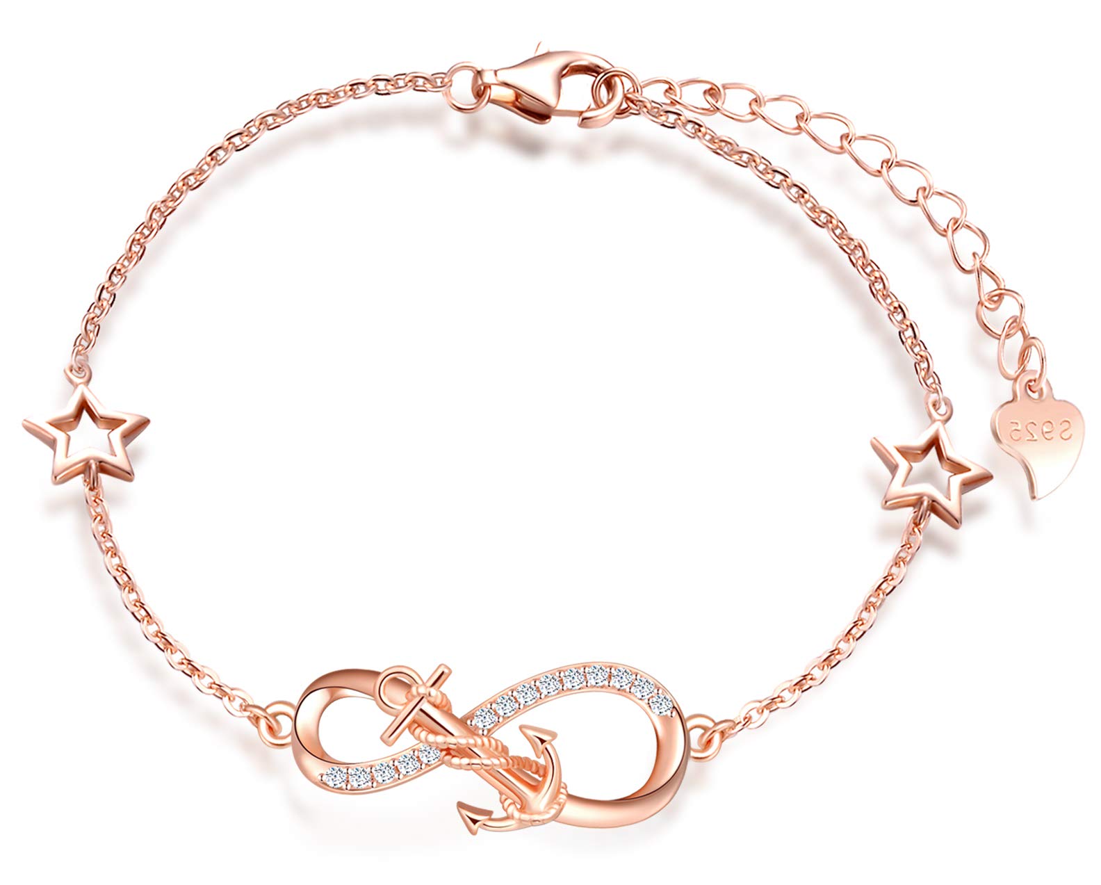 INFINIONLY Fashion Bracelets A-cuore bracciale argento infinito cuore