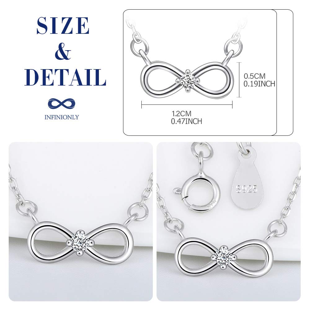 INFINIONLY Collana Infinito Mini Argento 925 Zirconi Silver