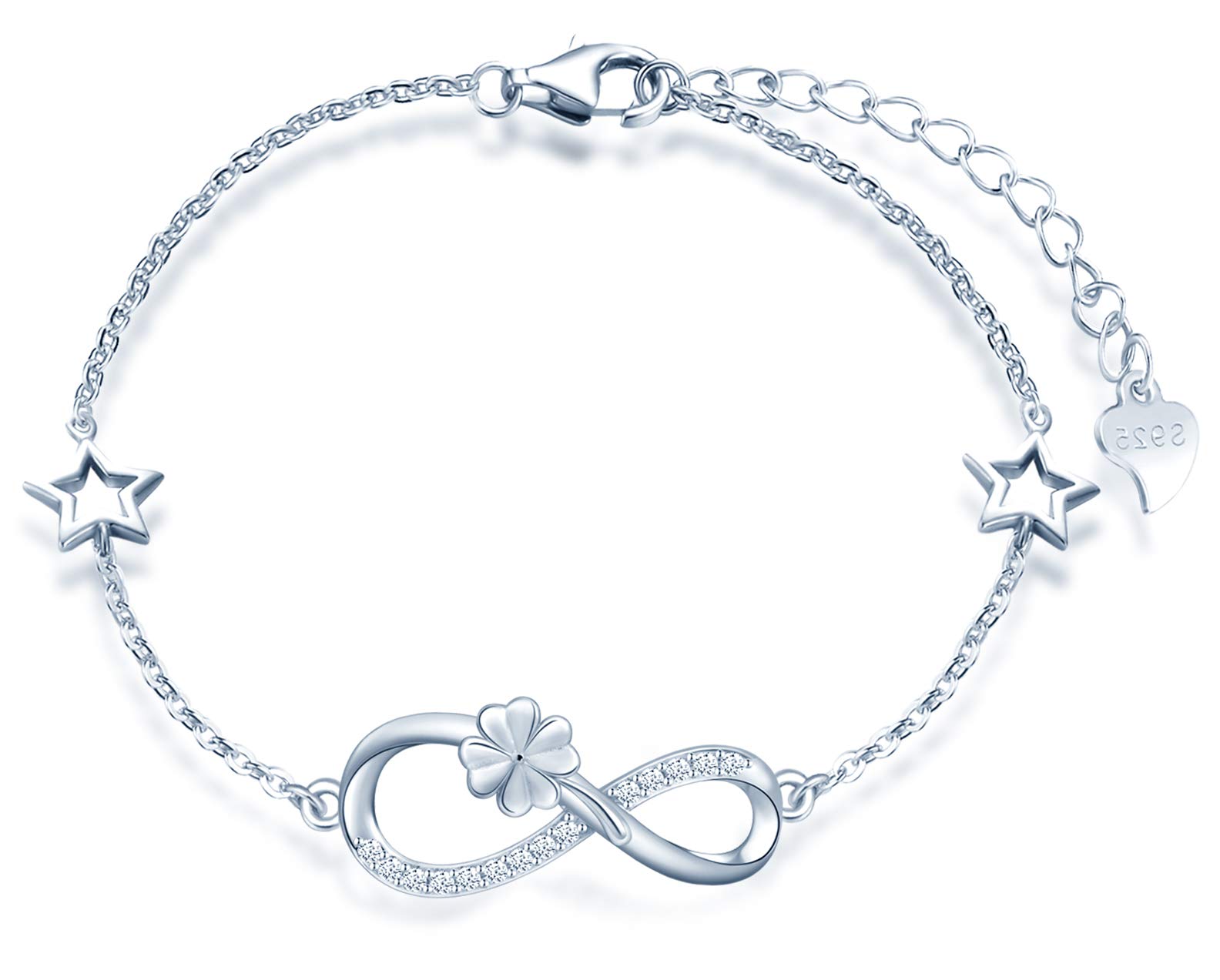 INFINIONLY Fashion Bracciale Infinito Cuore Argento 925
