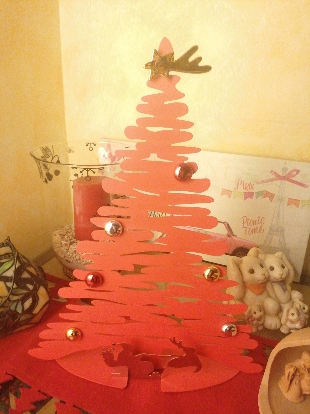 Alessi Bark BM06 albero Natale acciaio argento lucido 45 cm