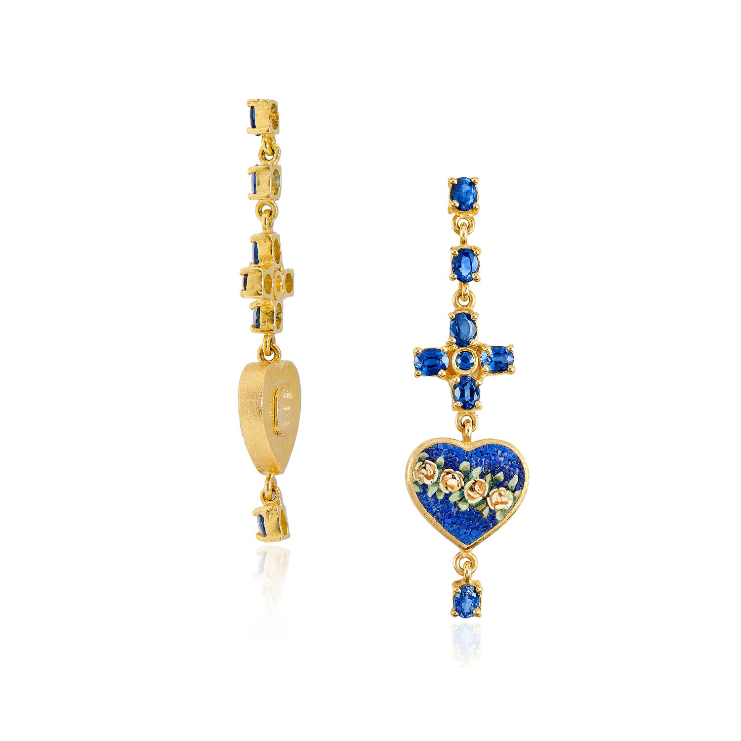 Le Sibille Blue Heart orecchini oro 18kt zaffiri blu 3,20 ct