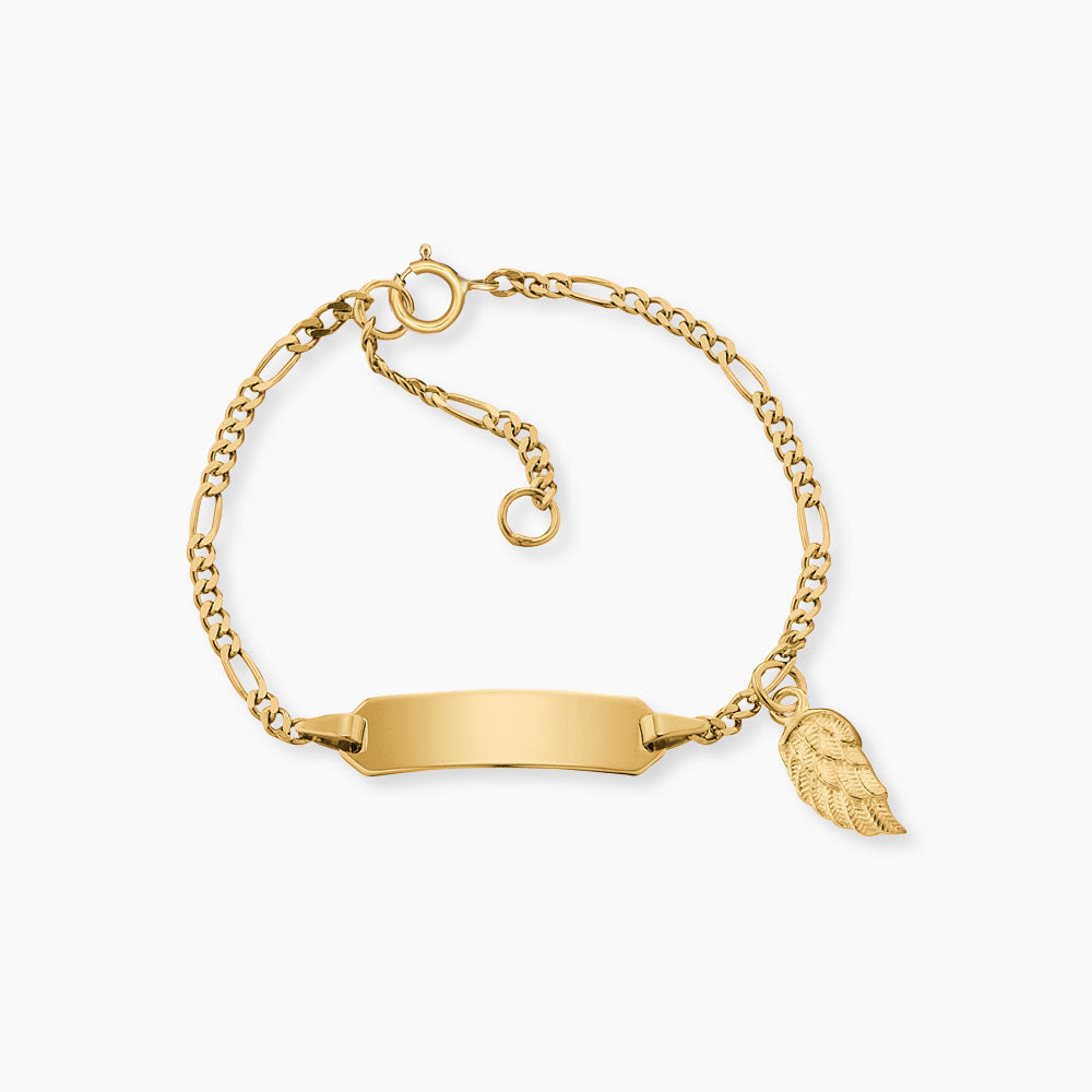 Engelsrufer Kinder bracciale oro 375 ala con incisione