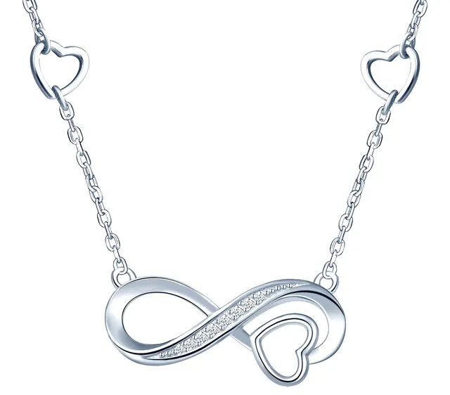 INFINIONLY Collana infinito cuore argento 925 donna