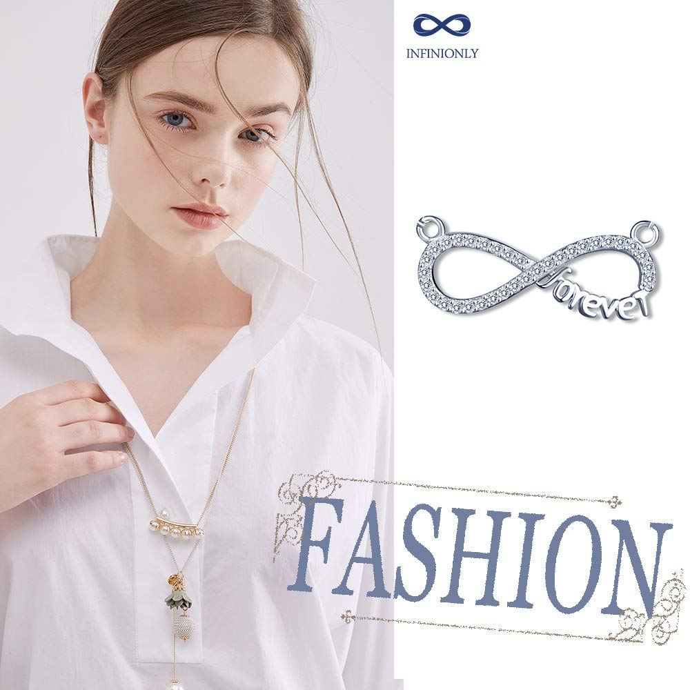 INFINIONLY Fashion Necklaces collana infinito argento 925 con zirconi