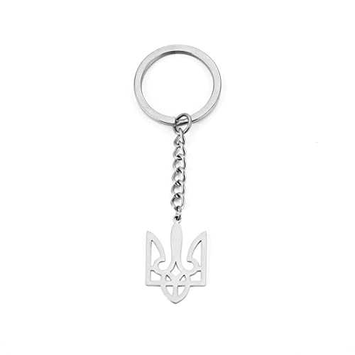 EUEAVAN Keyrings Portachiavi Tridente Ucraina Argento