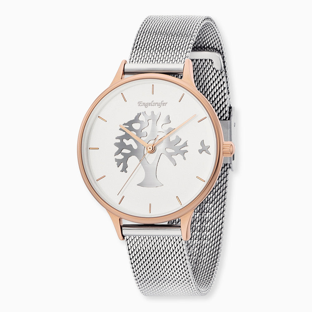 Engelsrufer Lebensbaum orologio bicolor mesh albero vita