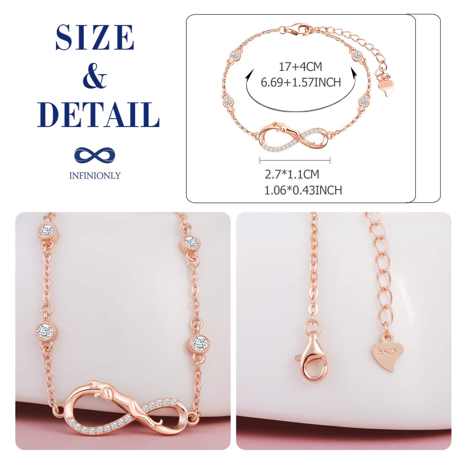 INFINIONLY Fashion Bracelets bracciale argento 925 diamante
