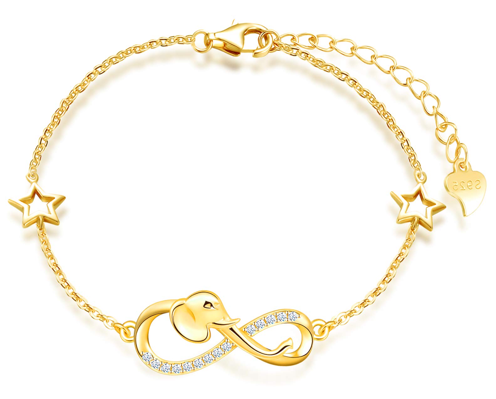 INFINIONLY Fashion Bracelets C-stella bracciale oro elefante stella