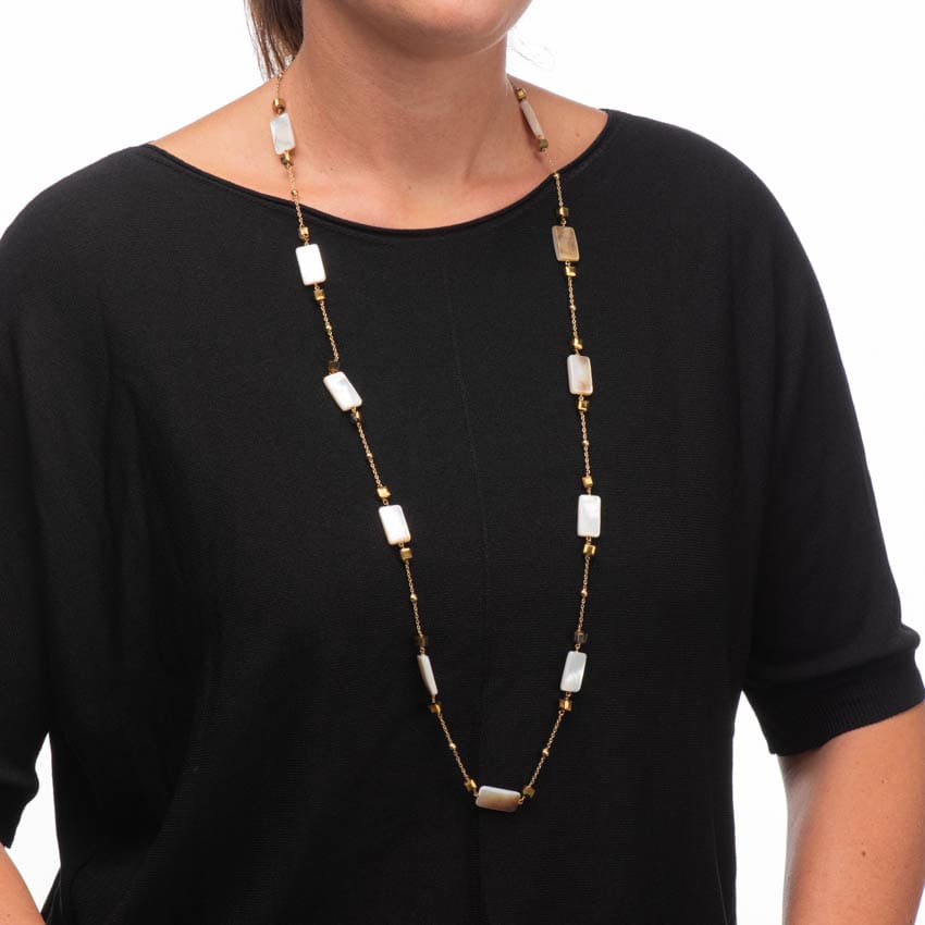 Chic Ad Hoc Collane lunga oro madreperla donna