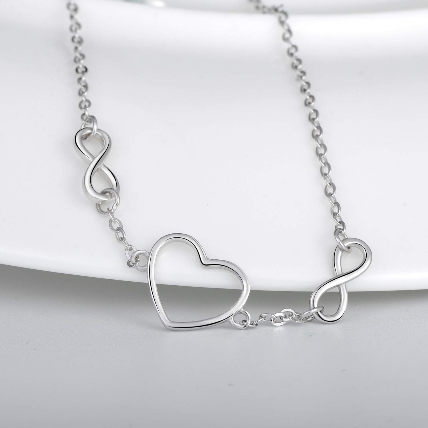 INFINIONLY bracciale argento 925 cuore infinito zirconi donna