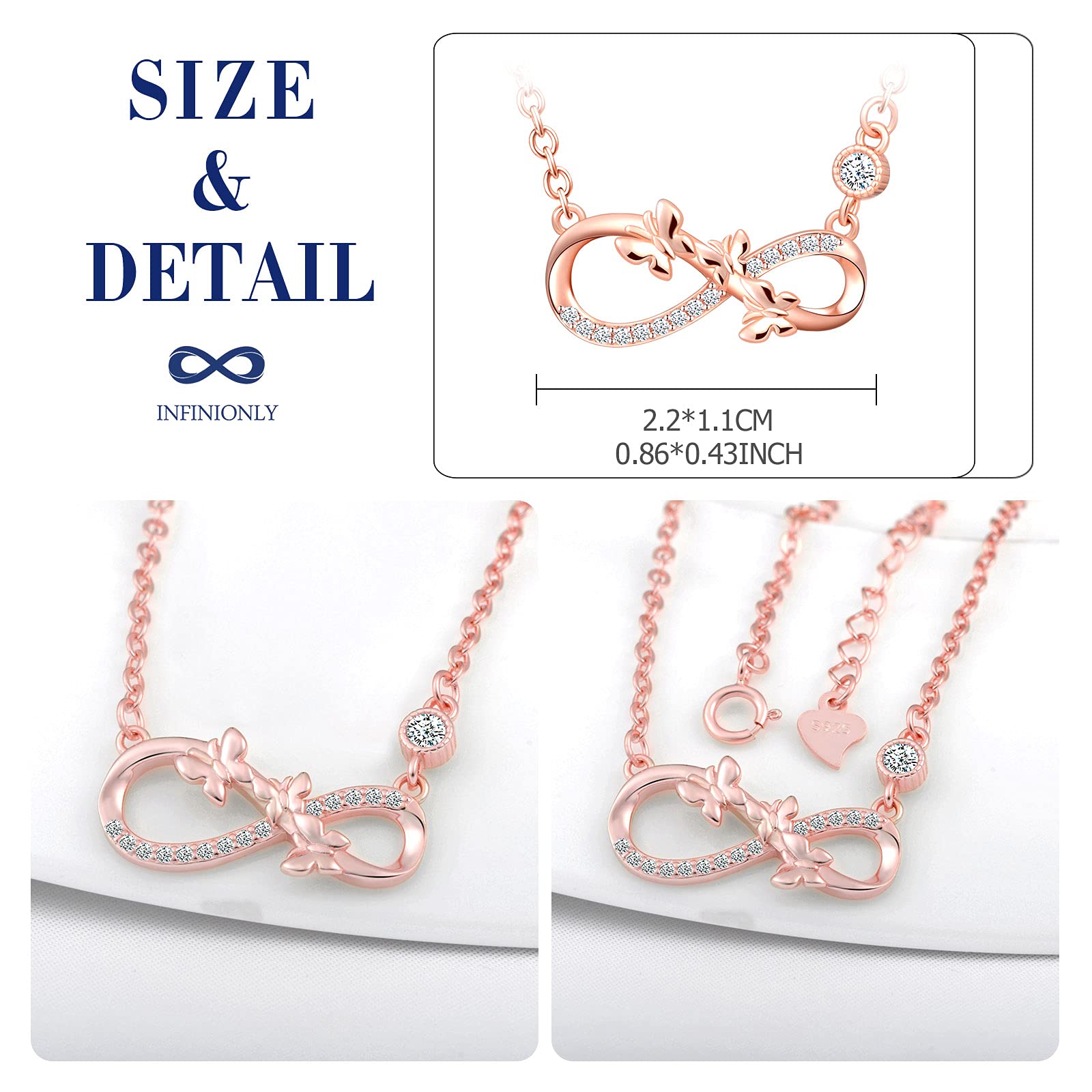INFINIONLY Fashion Collana argento 925 infinito farfalla