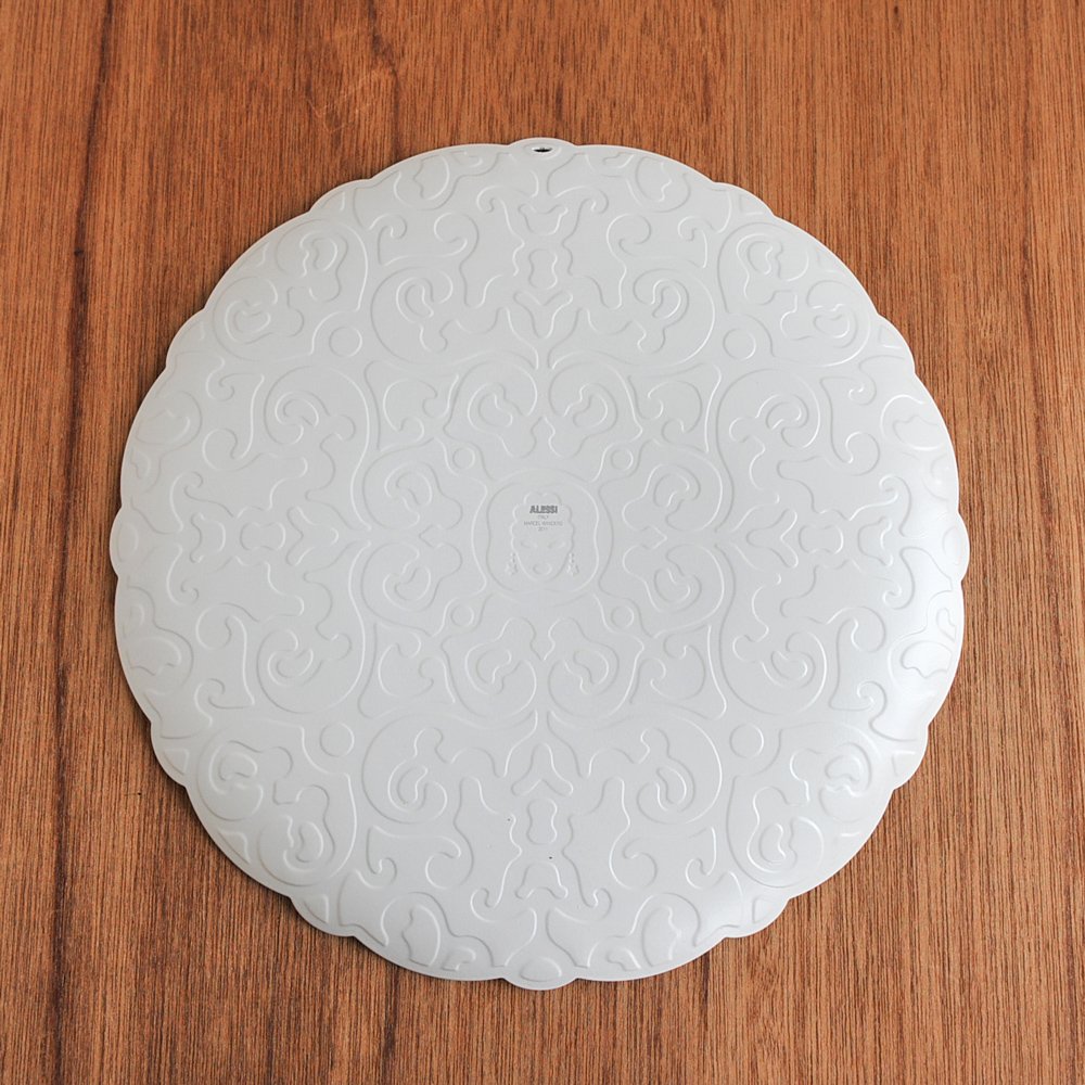 Alessi Dressed Vassoio Rotondo 25 cm Bianco Acciaio Rilievo