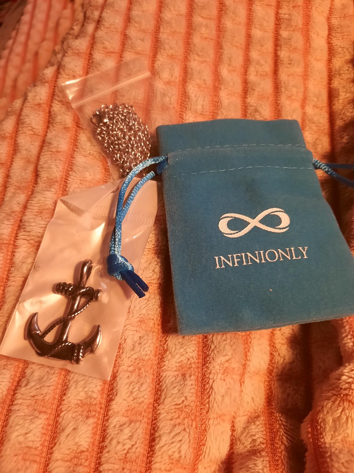 INFINIONLY Fashion collana ancora acciaio argento uomo