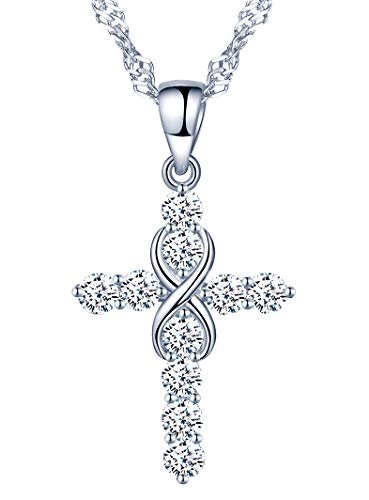 INFINIONLY Fashion Collana Argento 925 Silver Croce Infinito Zircone