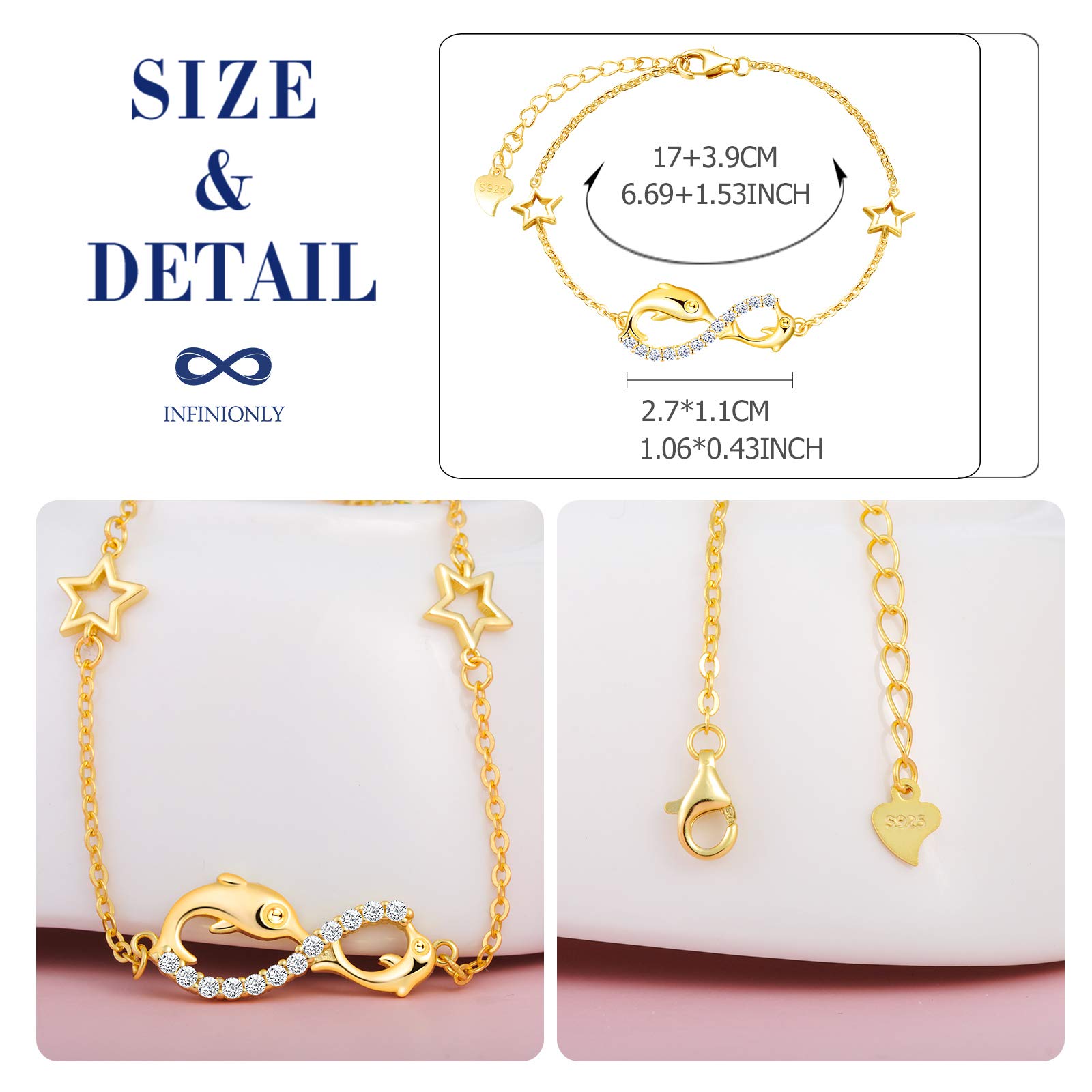 INFINIONLY Fashion Bracelets bracciale argento 925 stella