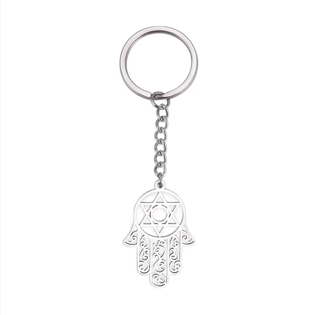 EUEAVAN Keyrings portachiavi hamsa mano fatima argento