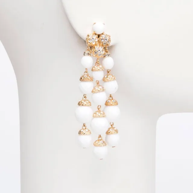 Chic Ad Hoc Orecchini Clip oro orecchini agata bianca