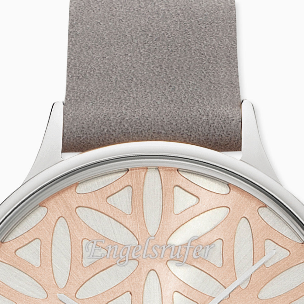 Engelsrufer Uhren Lebensblume Orologio Bicolor Grigio Nubuk