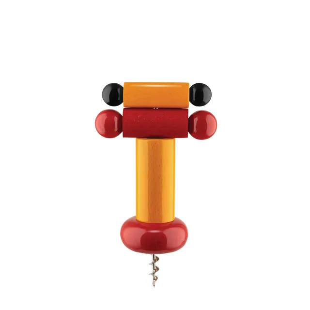 Alessi ES17 cavatappi legno faggio colorato Sottsass