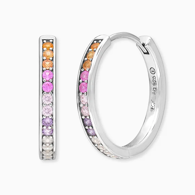 Engelsrufer Creole Orecchini Argento Arcobaleno Zirconia