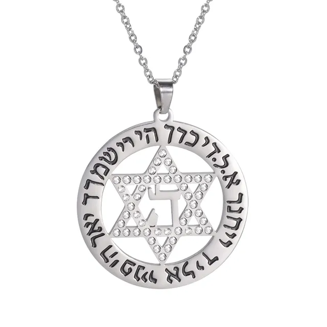 EUEAVAN Necklaces Collana Stella di David Acciaio
