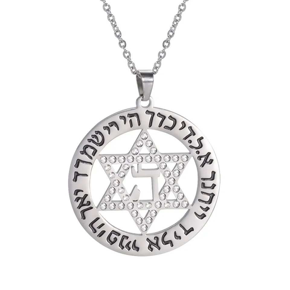 EUEAVAN Necklaces Collana Stella di David Acciaio
