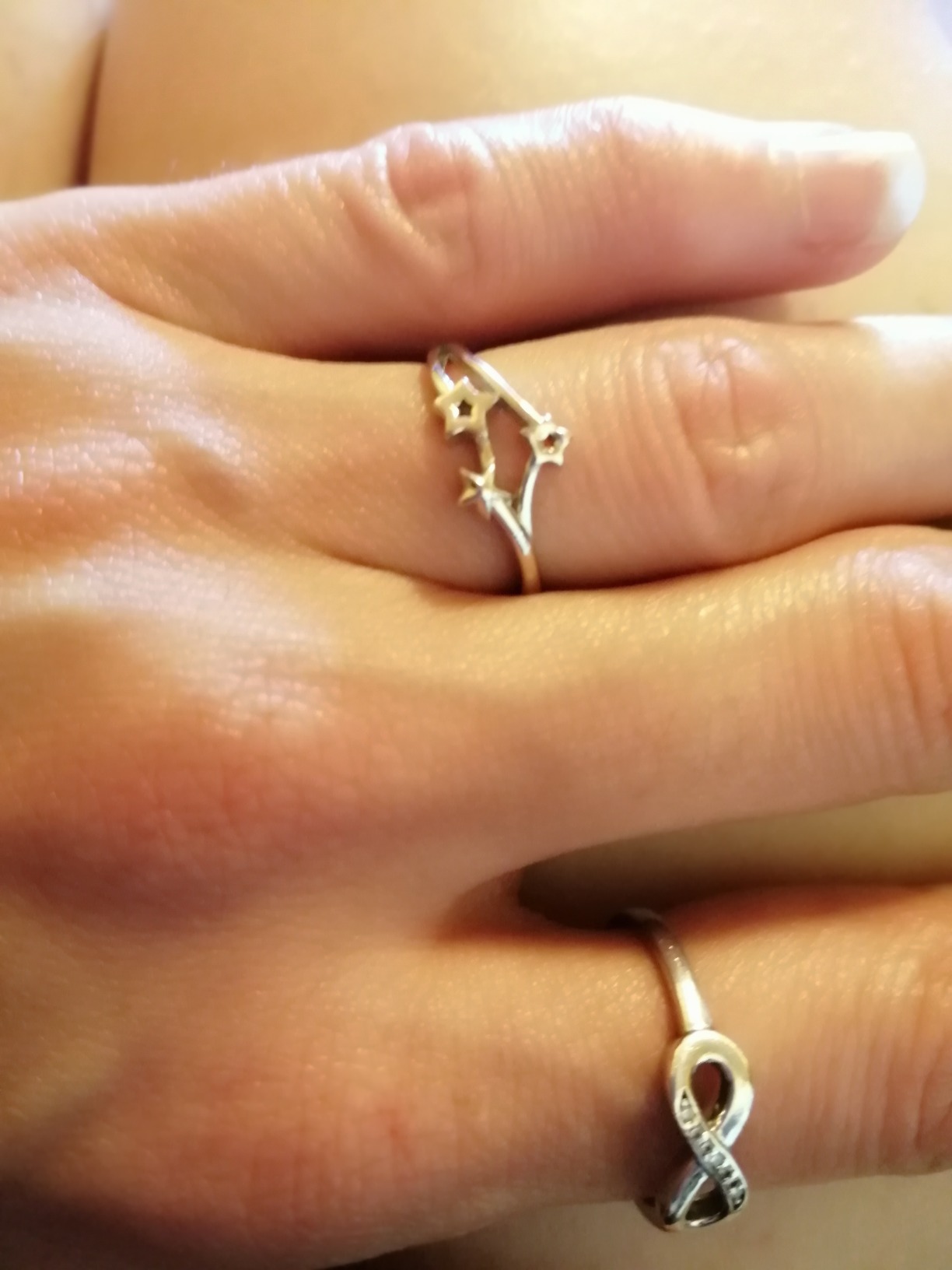 INFINIONLY Fashion Rings anello stella argento regolabile