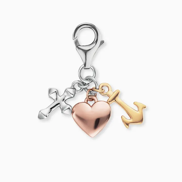 Engelsrufer Charms ciondolo argento Fede Amore Speranza tricolor