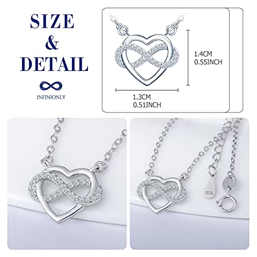 INFINIONLY Fashion Necklaces collana cuore infinito argento