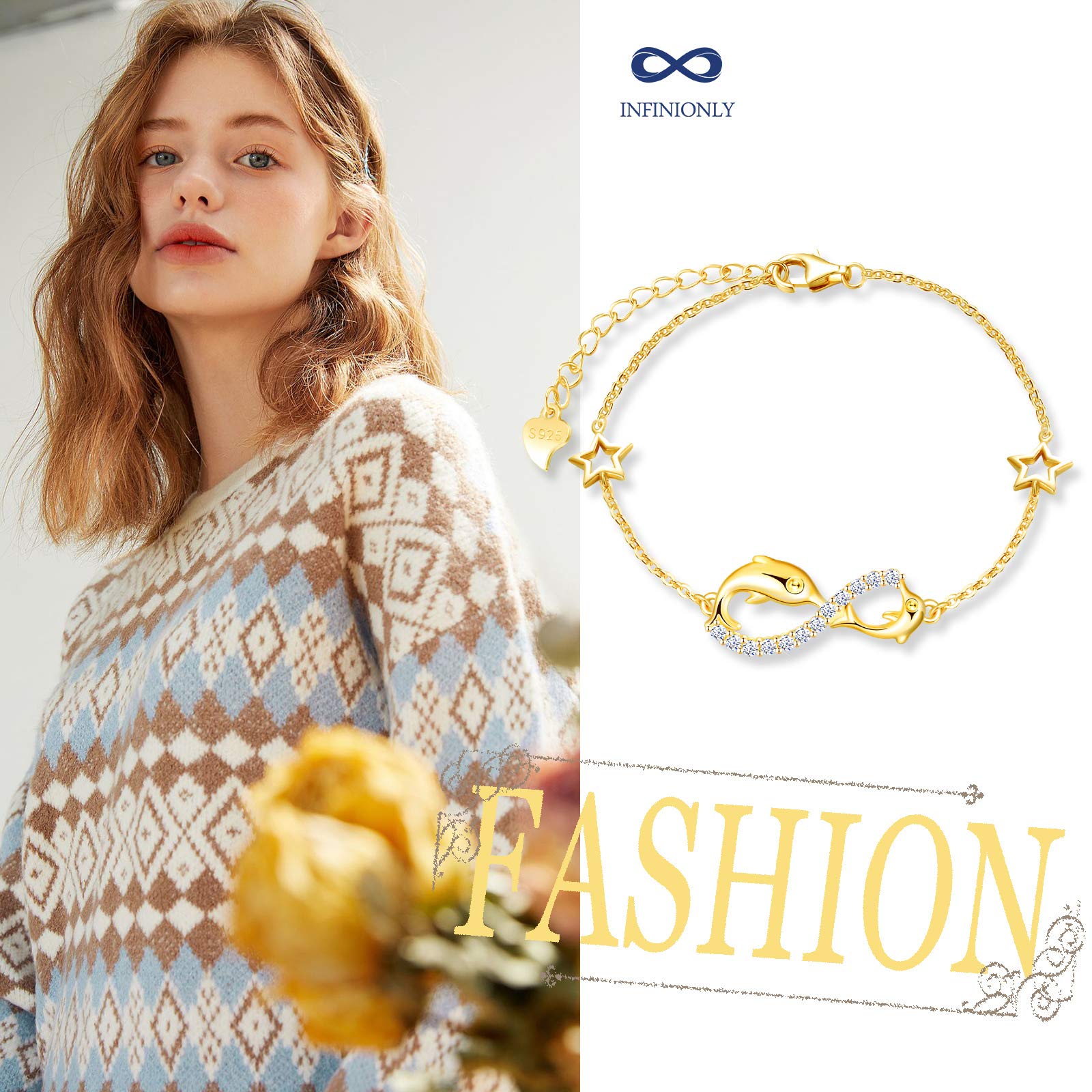 INFINIONLY Fashion Bracelets bracciale argento 925 stella