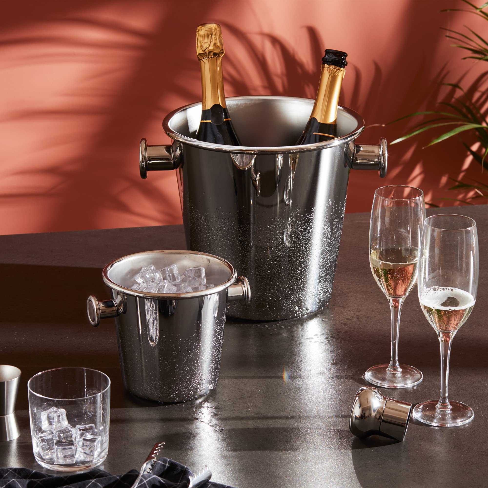 Alessi 5051 Secchiello Ghiaccio Acciaio con Manici 1,5 L