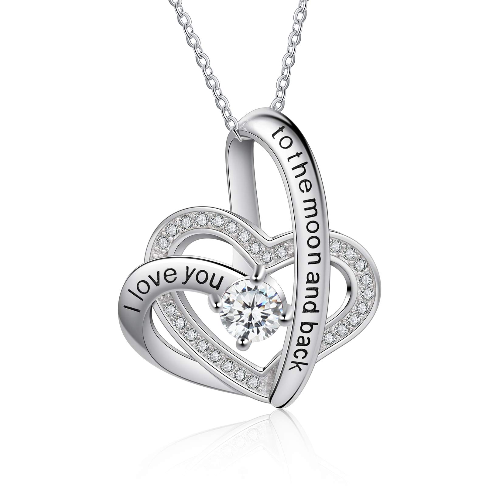 Jessemade Gioielli Collana Cuore Argento 925 Pietra Portafortuna
