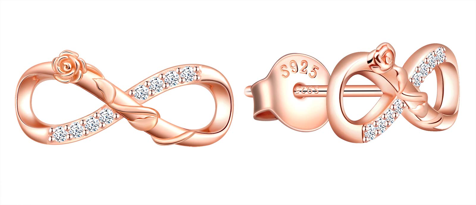 Infinionly Fashion collana oro rosa argento 925 infinito zirconi