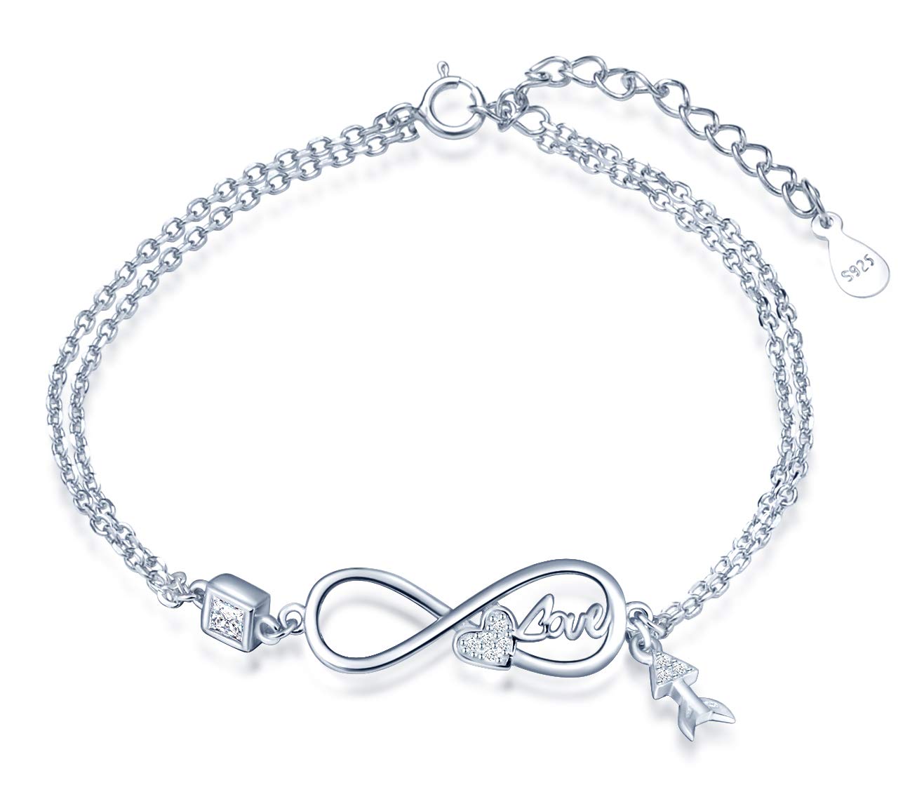 Infinionly Fashion bracciale infinito rose gold argento 925