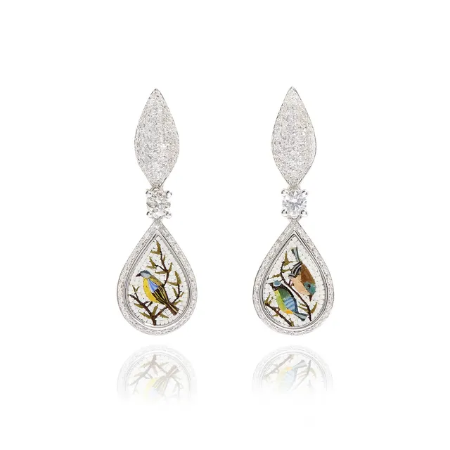Le Sibille Kimono orecchini oro bianco diamanti 1.44 ct