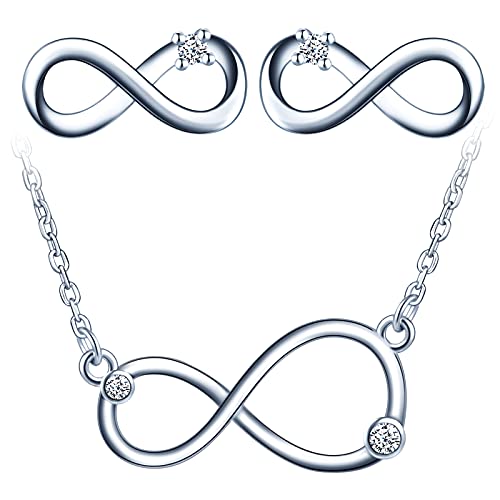INFINIONLY Collana Orecchini Mini Parure Argento Zirconi