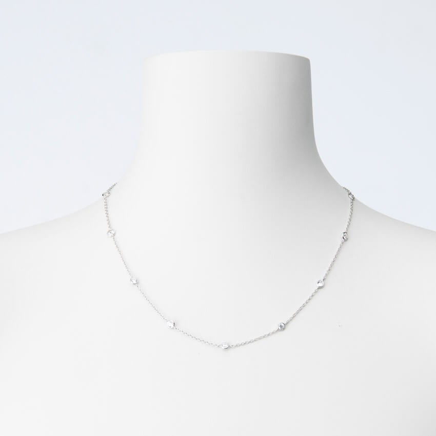 Chic Ad Hoc Collana girocollo argento zirconi brillanti