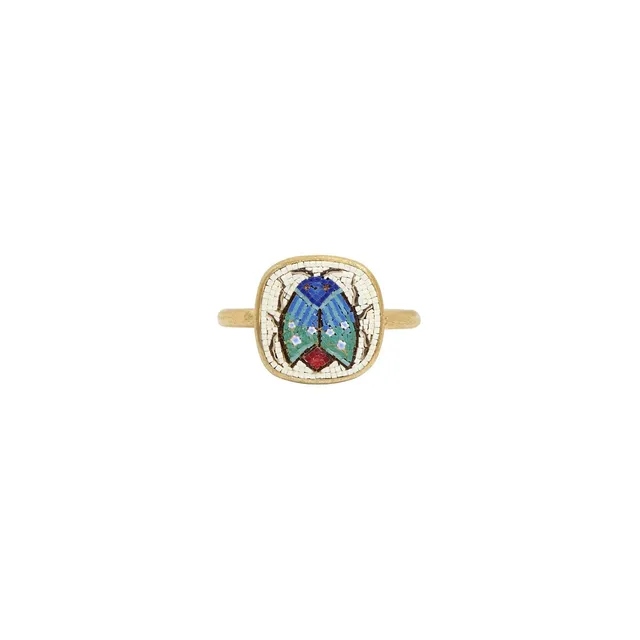 Le Sibille Anelli Beetle Ring anello oro mosaico